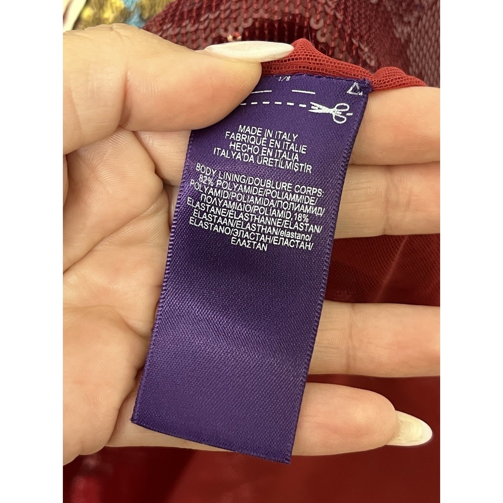 Ralph Lauren Purple Label Red Sequin Southwestern Sheath Dress 8 NWT $6700 RARE - Picture 13 of 15